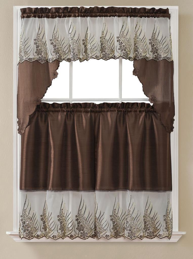 Kitchen Curtains - Embroidered Hand Carved
