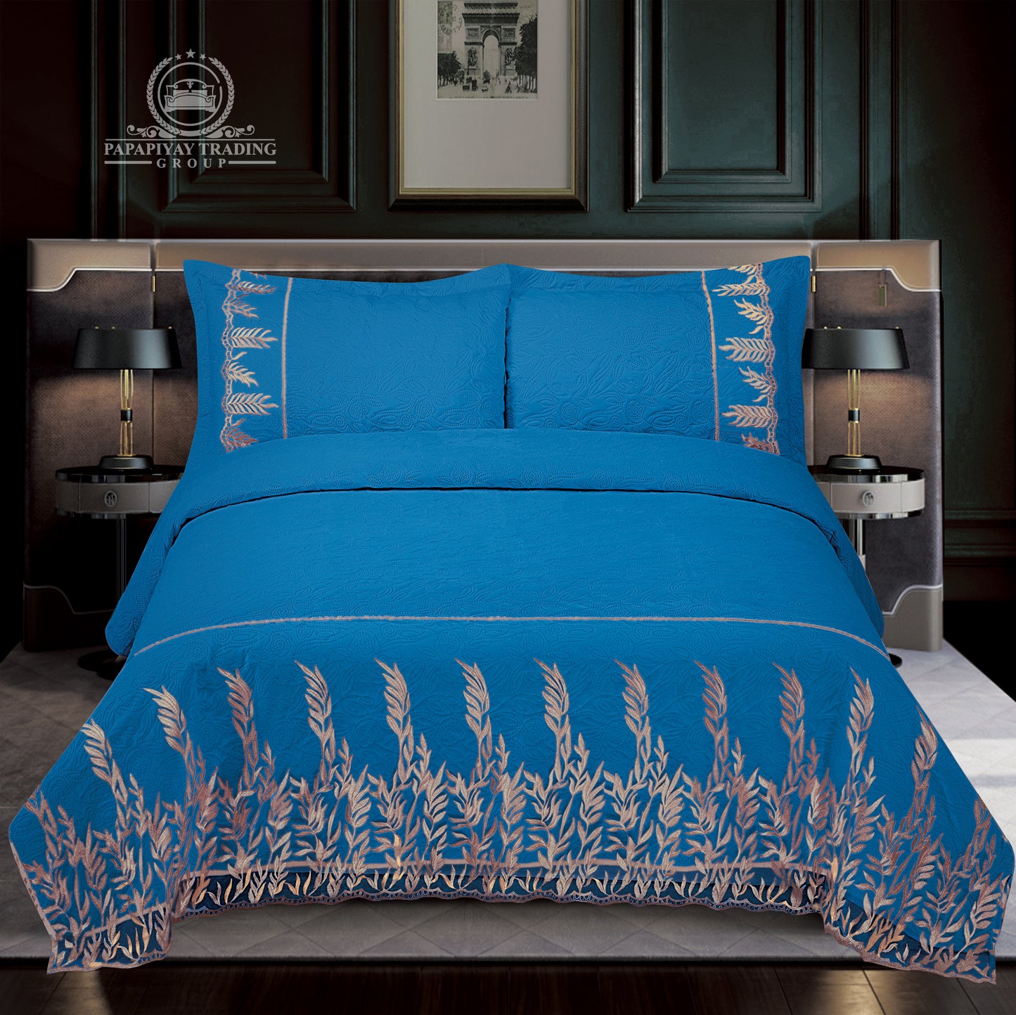 4Pcs Luxury Velvet Bedspread