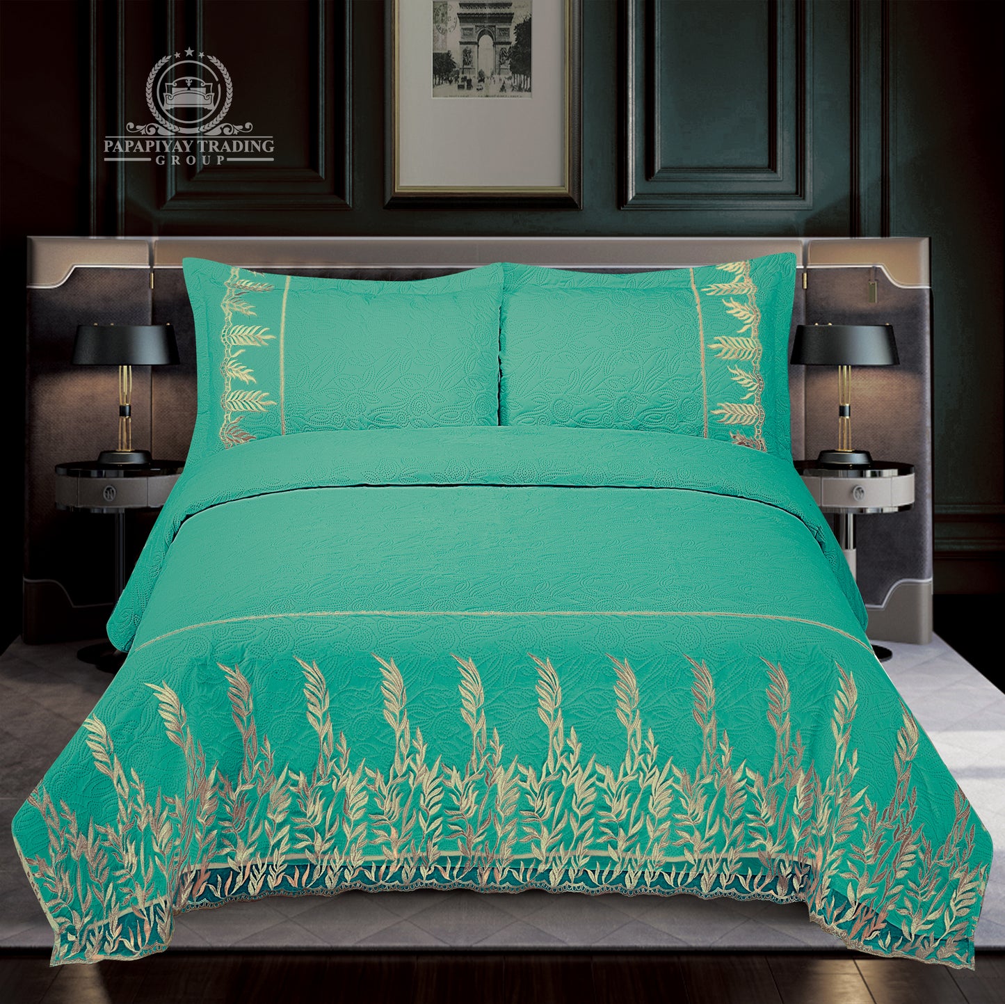 4Pcs Luxury Velvet Bedspread