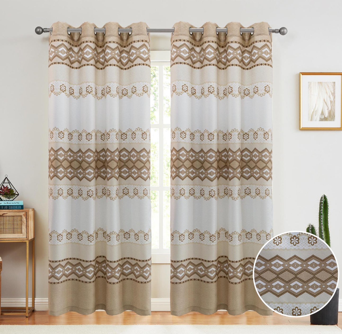 Berverly printed grommet curtain 54x84