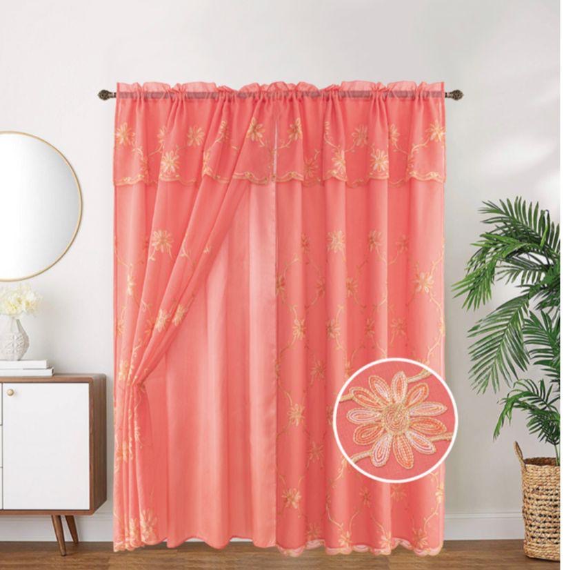 LAYLA EMBROIDERY PANEL-SIZE 54X84 WITH VALANCE AND BACKING