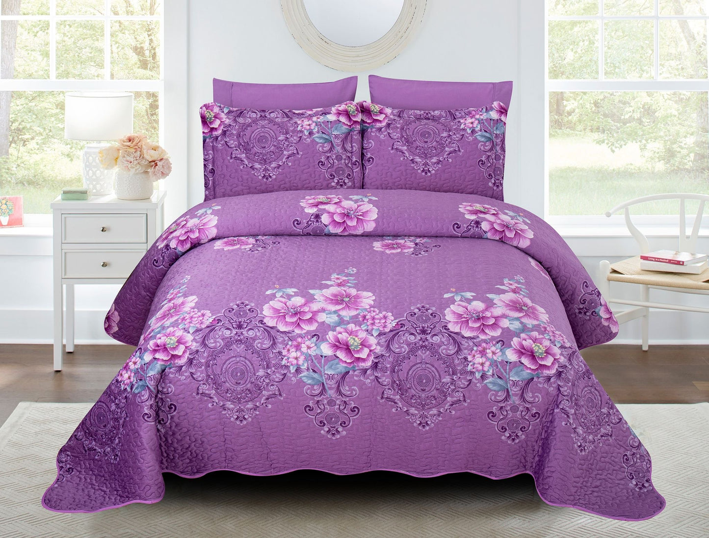 SHAAM Plush Bedspread Set – King