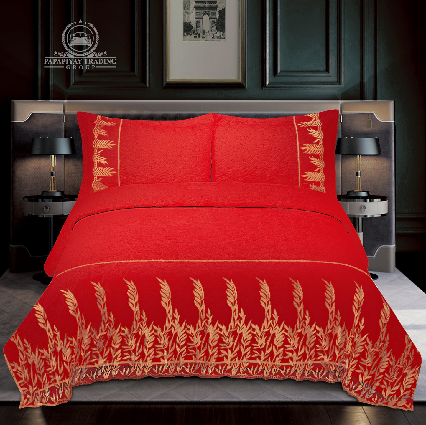 4Pcs Luxury Velvet Bedspread