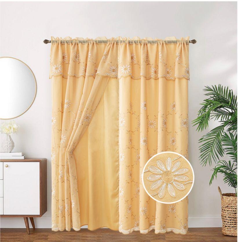 LAYLA EMBROIDERY PANEL-SIZE 54X84 WITH VALANCE AND BACKING