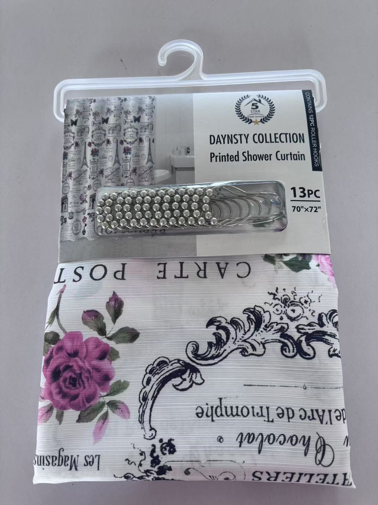DAYSTY CANVAS SHOWER CURTAIN 24 PER BOX ASSORTED COLORS