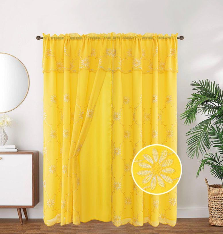LAYLA EMBROIDERY PANEL-SIZE 54X84 WITH VALANCE AND BACKING