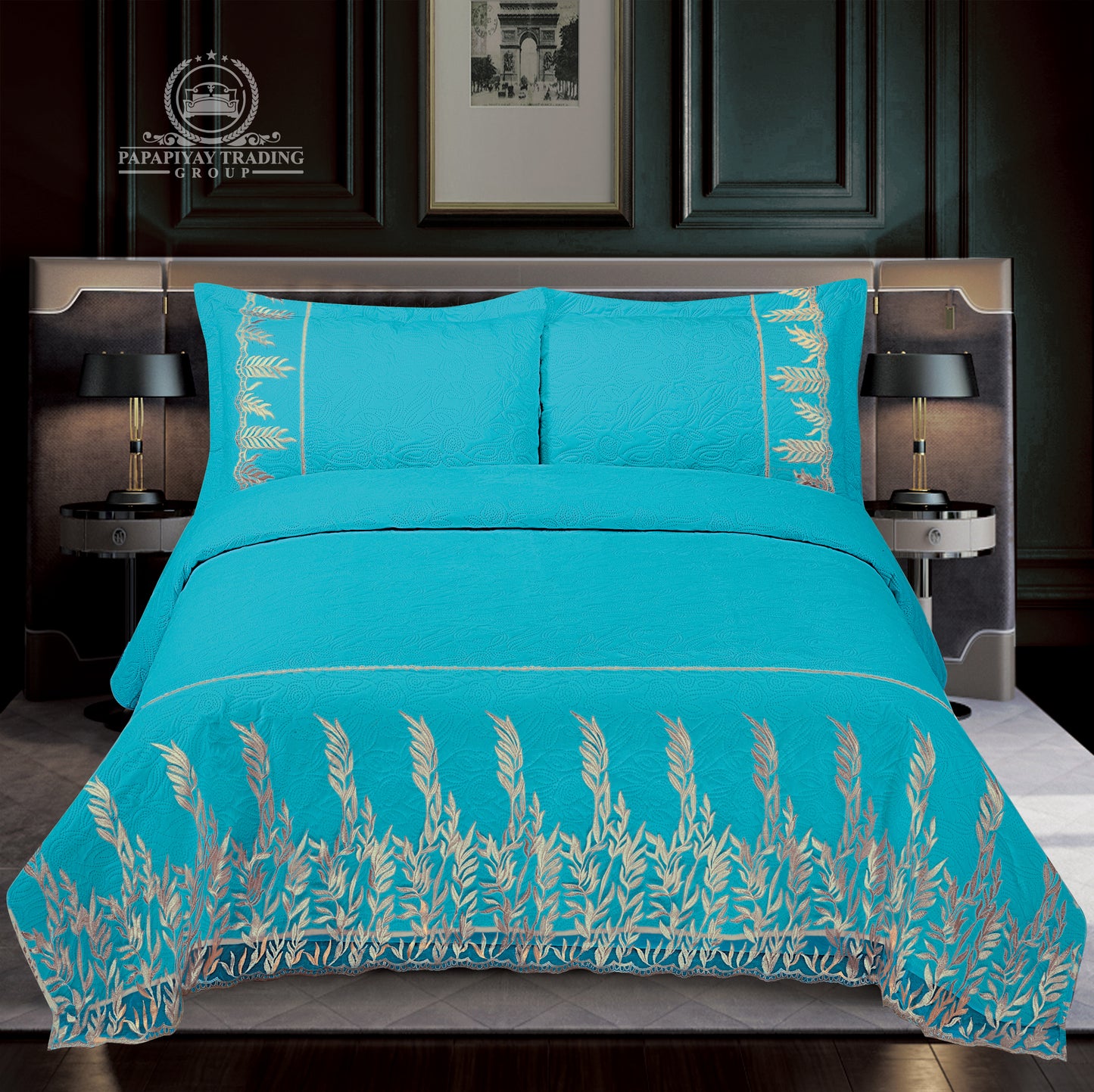 4Pcs Luxury Velvet Bedspread