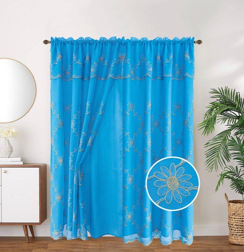 LAYLA EMBROIDERY PANEL-SIZE 54X84 WITH VALANCE AND BACKING