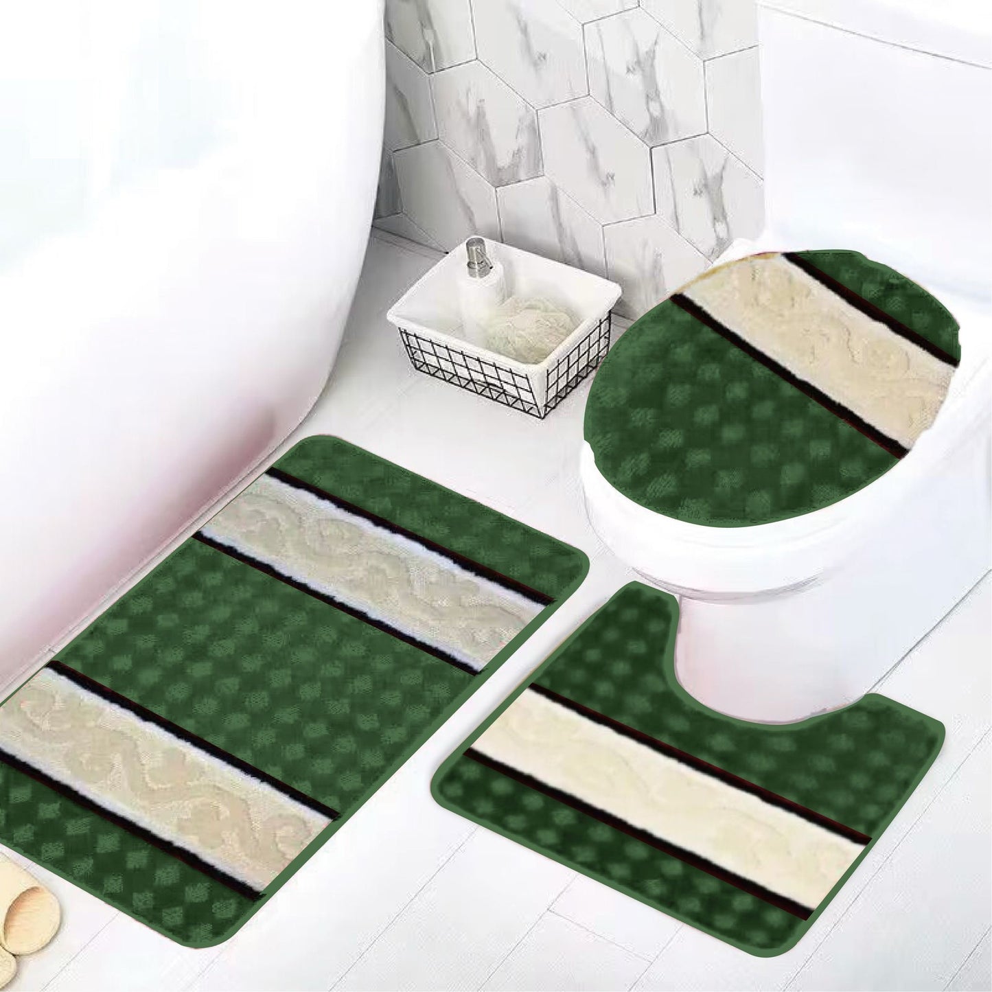 3PCS YASMIN BATH MATT SET 12 SETS PER BOX ASSORTED
