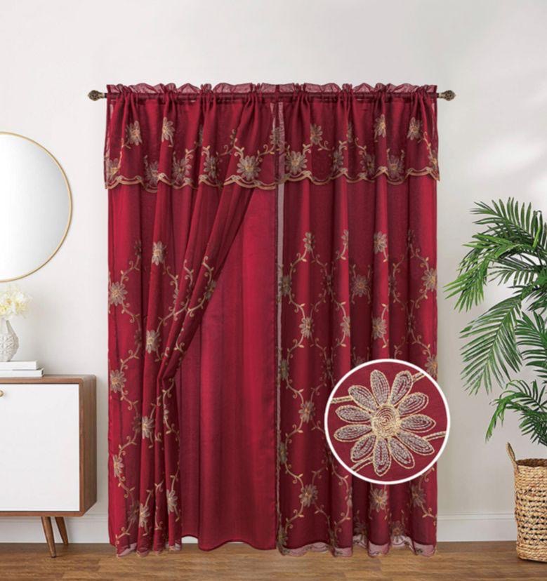 LAYLA EMBROIDERY PANEL-SIZE 54X84 WITH VALANCE AND BACKING