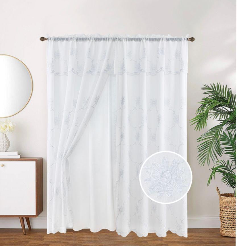 LAYLA EMBROIDERY PANEL-SIZE 54X84 WITH VALANCE AND BACKING
