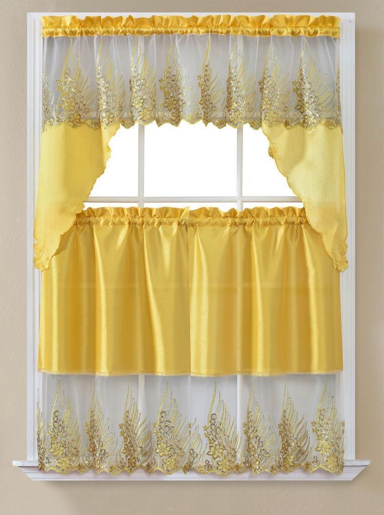 Kitchen Curtains - Embroidered Hand Carved