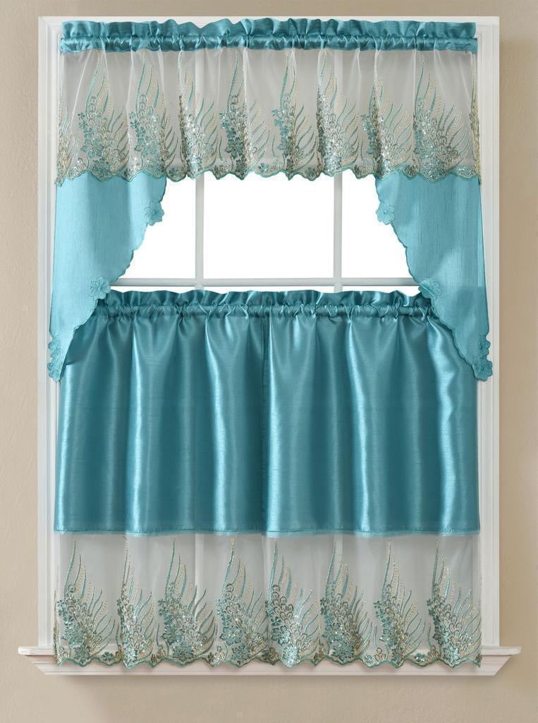Kitchen Curtains - Embroidered Hand Carved