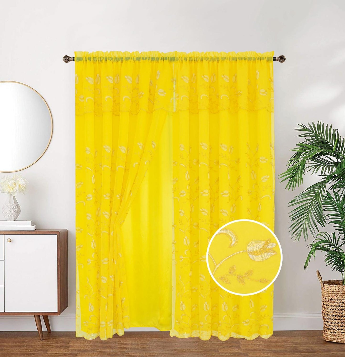 MAHA EMBROIDERY PANEL-SIZE 54X84 WITH VALANCE AND BACKING