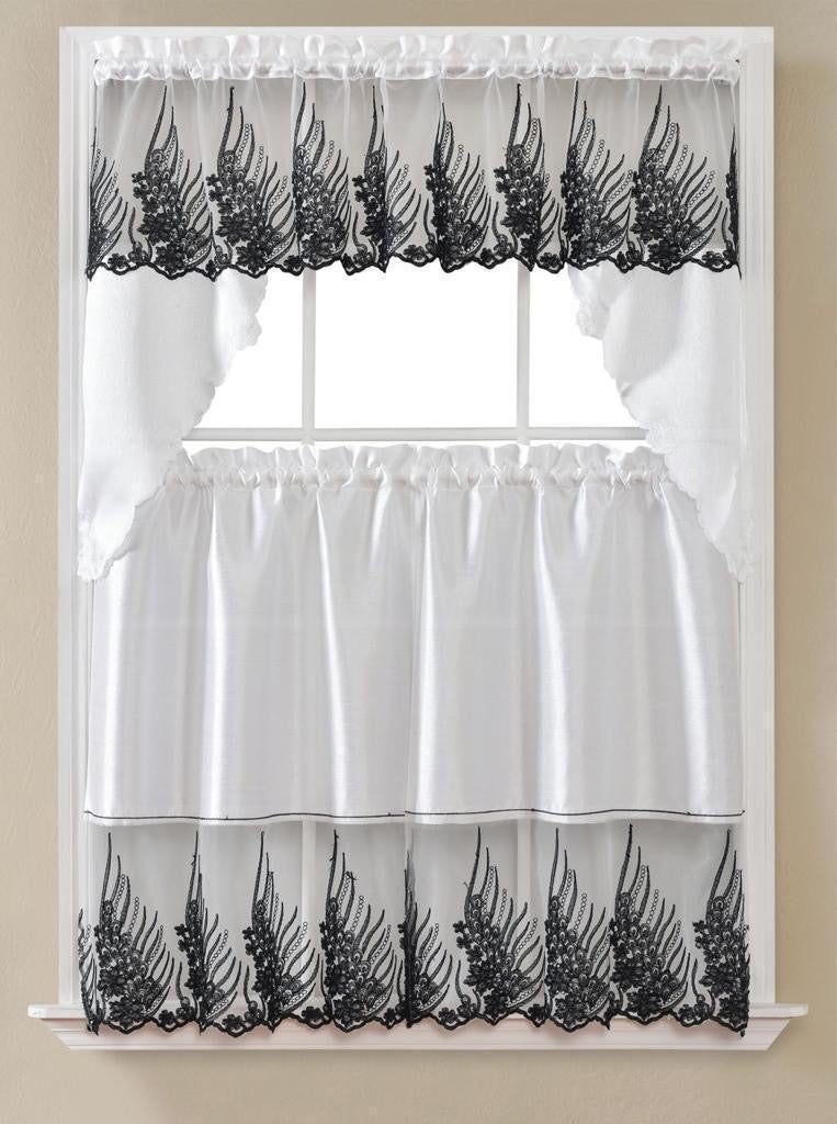 Kitchen Curtains - Embroidered Hand Carved
