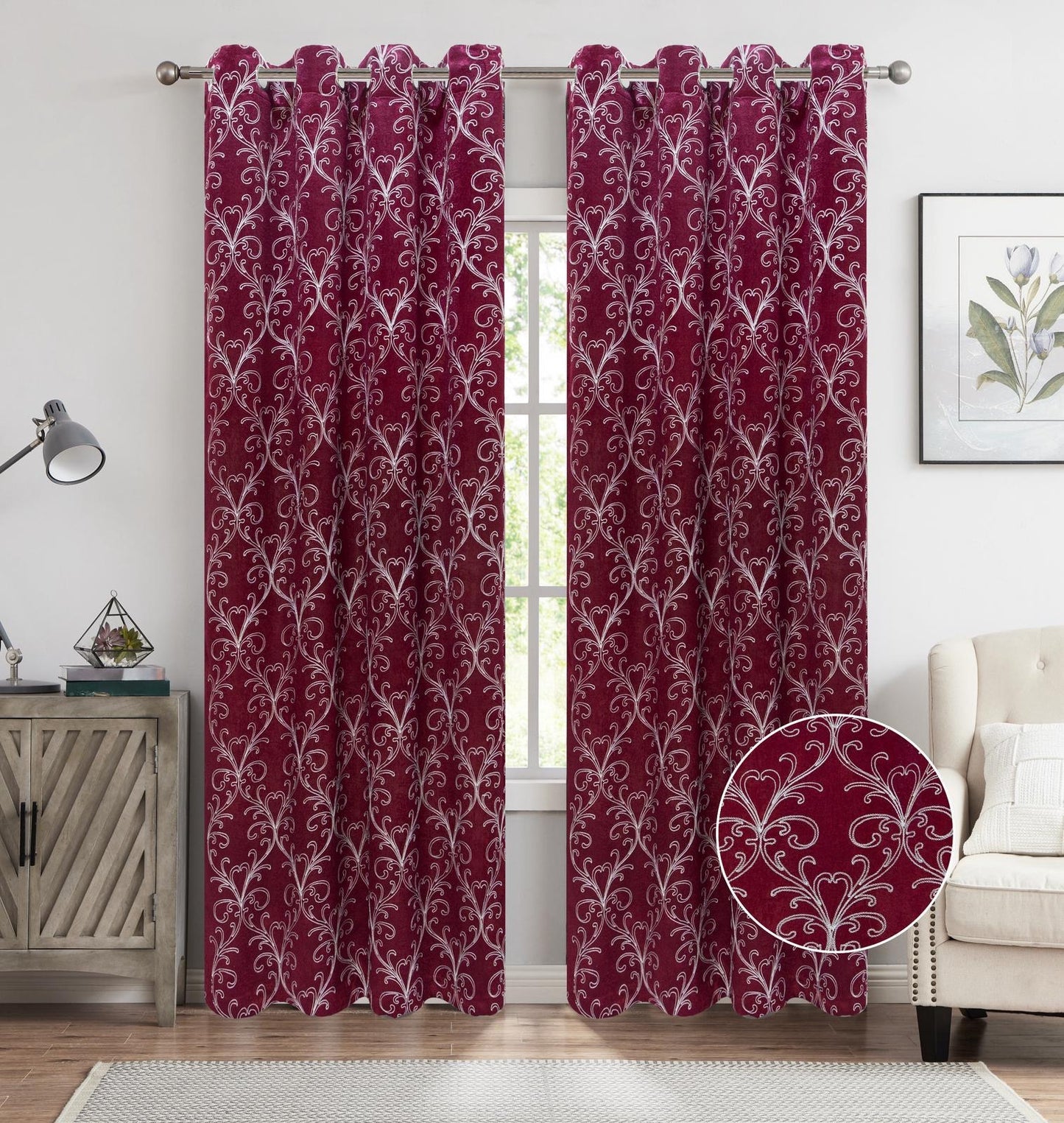 BELLEVUE EMBROIDERY BLACKOUT SIZE 84 W/8 GROMMET PANEL