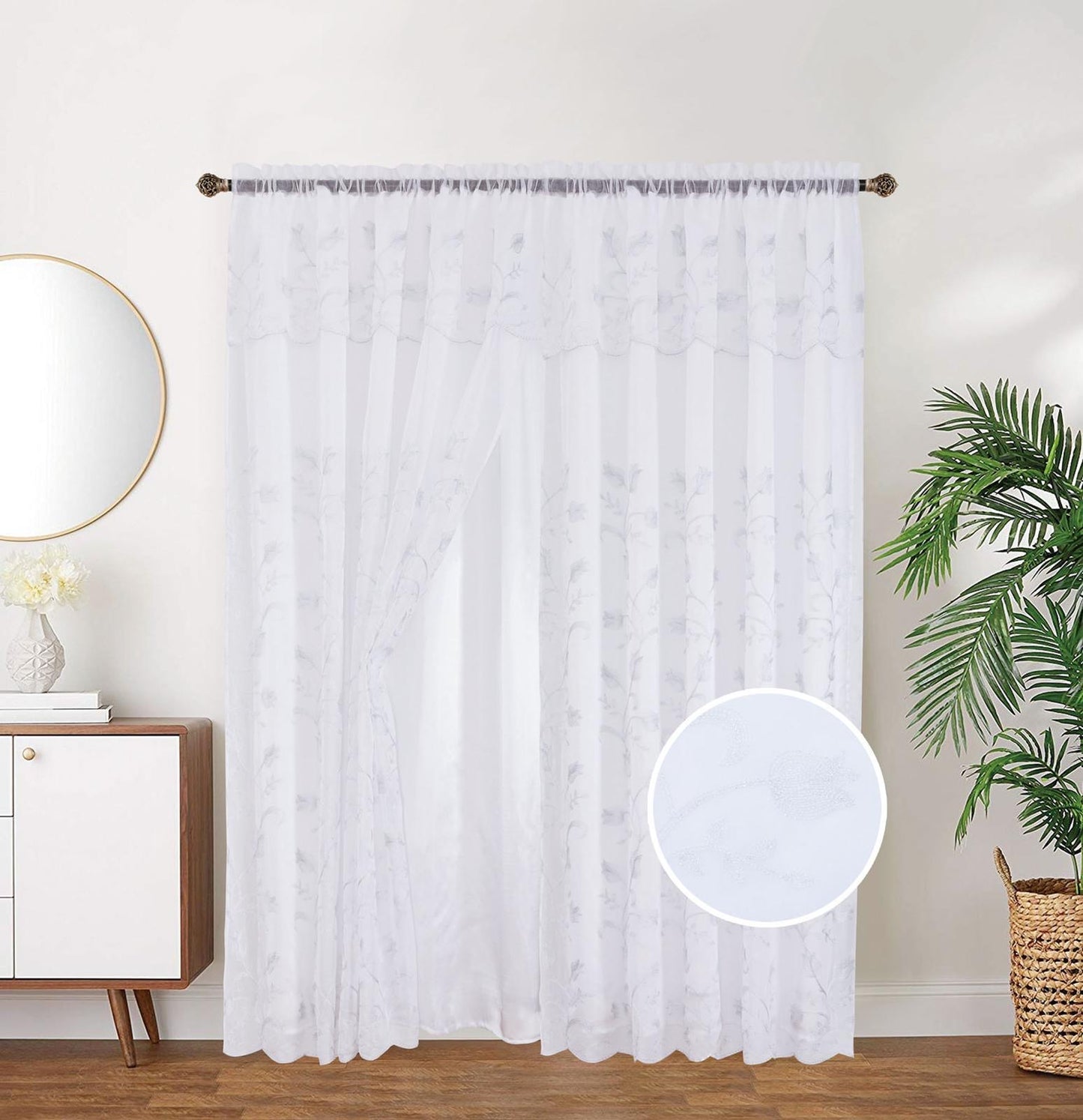 MAHA EMBROIDERY PANEL-SIZE 54X84 WITH VALANCE AND BACKING