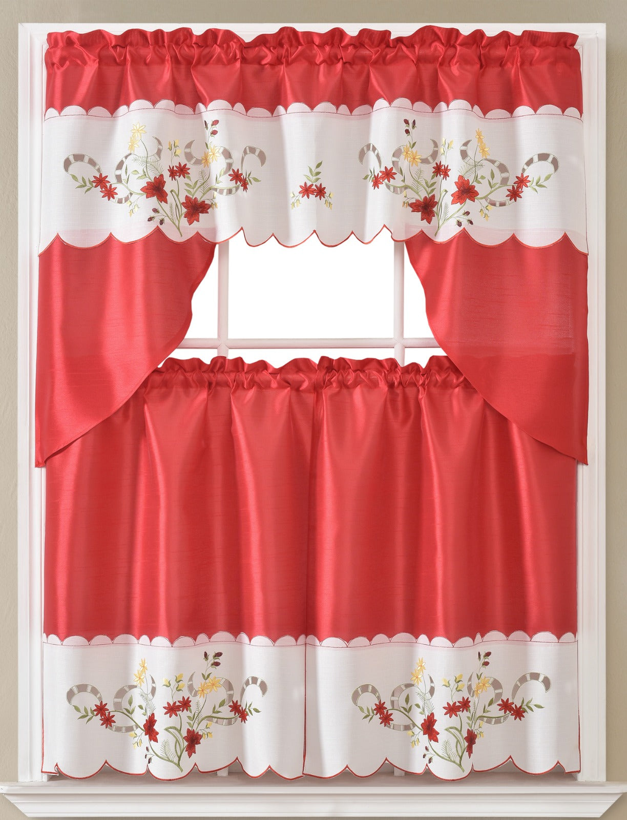 Kitchen Curtains - Embroidered Hand Carved