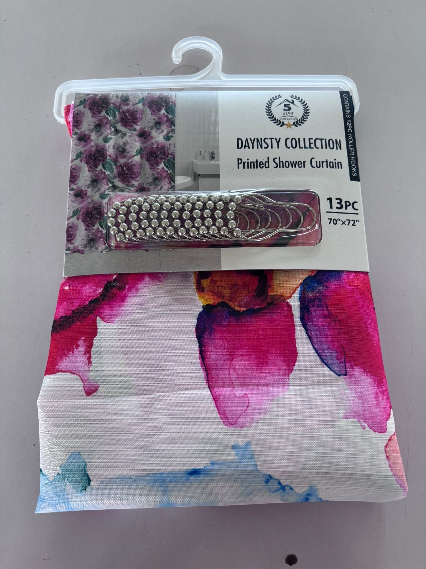 DAYSTY CANVAS SHOWER CURTAIN 24 PER BOX ASSORTED COLORS