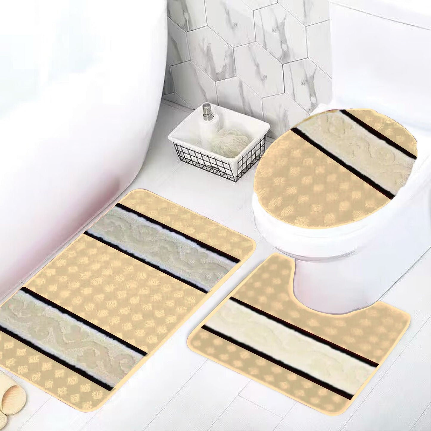 3PCS YASMIN BATH MATT SET 12 SETS PER BOX ASSORTED