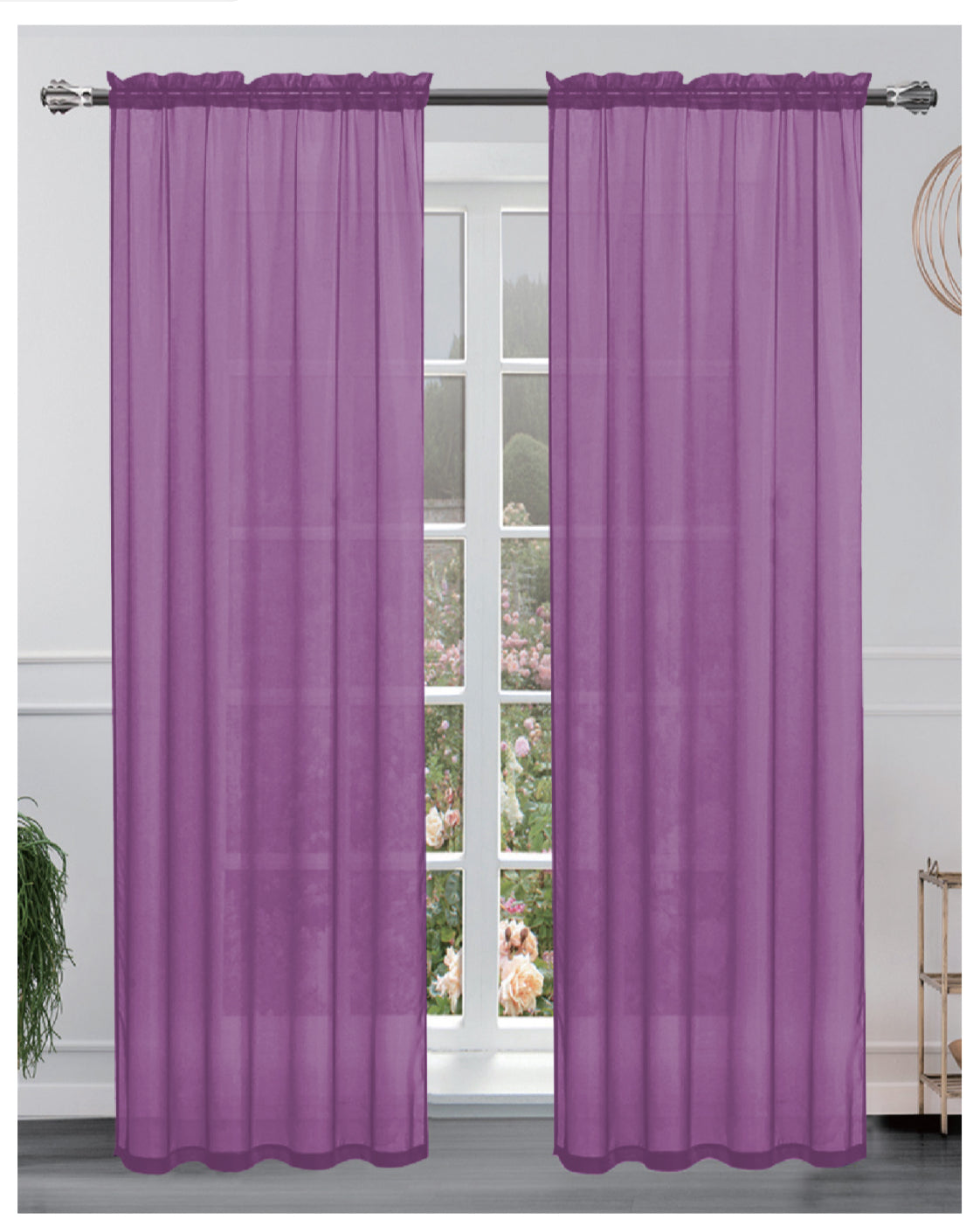 Hollywood 8 grommets solid sheer panel 84 inches