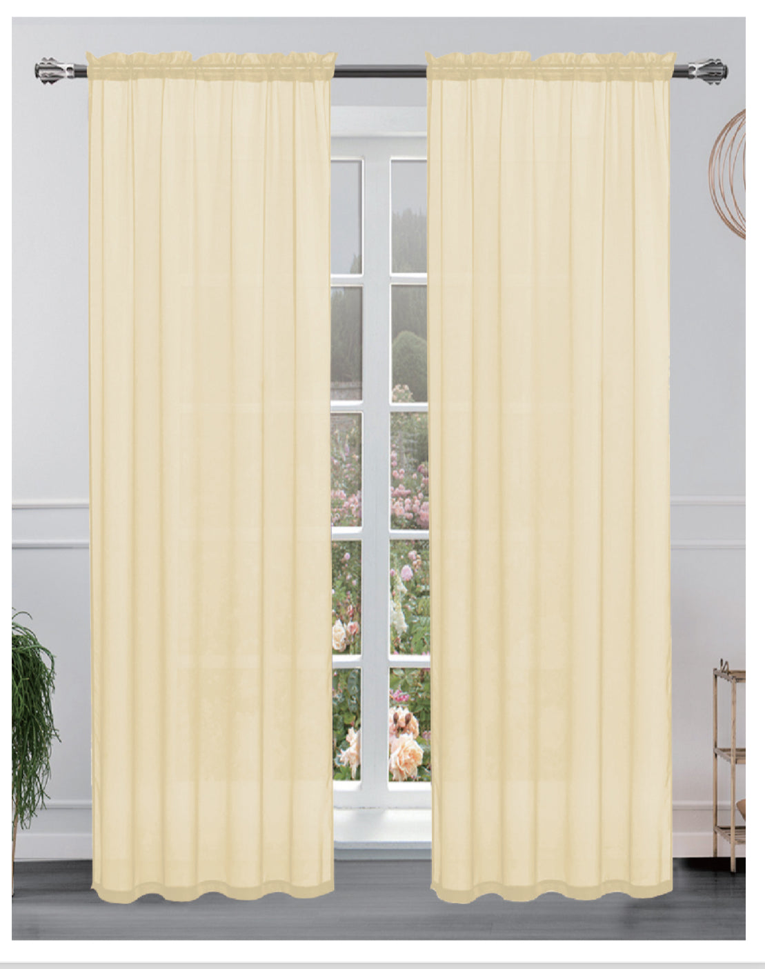 Hollywood 8 grommets solid sheer panel 84 inches