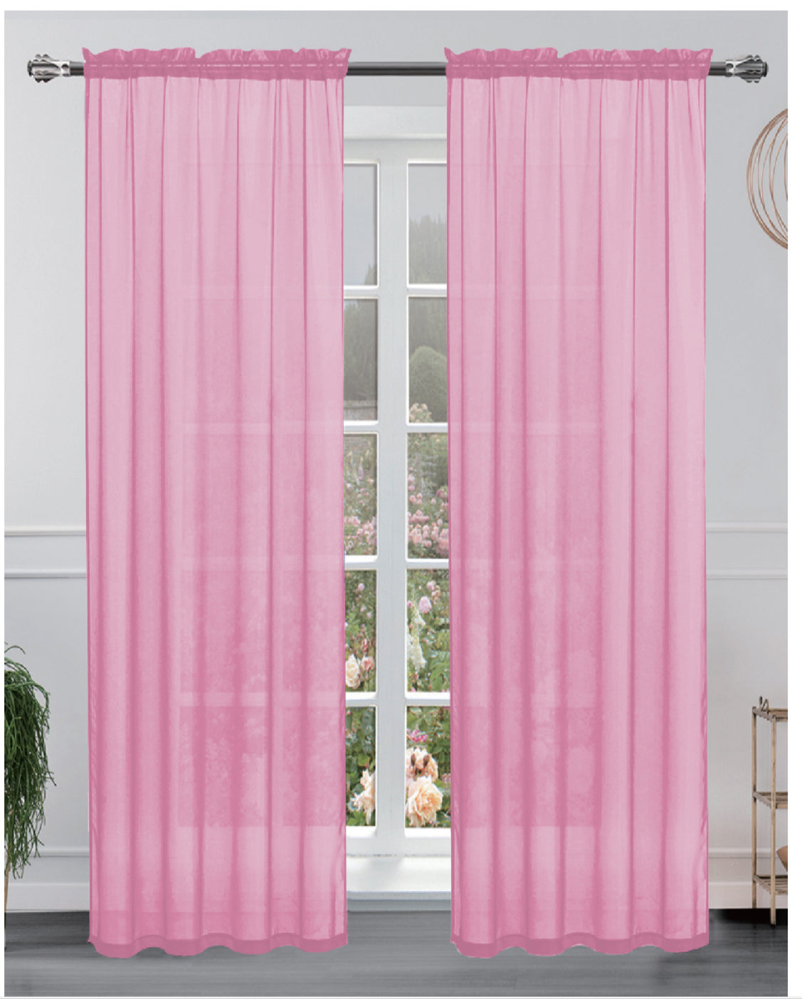 Hollywood 8 grommets solid sheer panel 84 inches