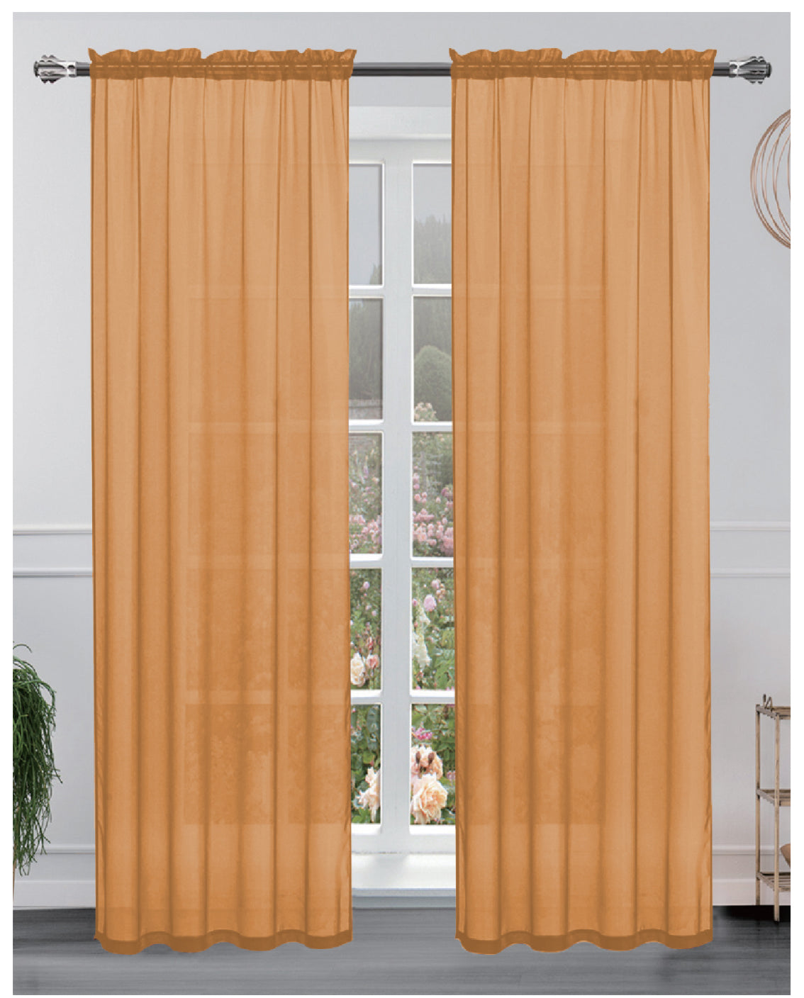 Hollywood 8 grommets solid sheer panel 84 inches