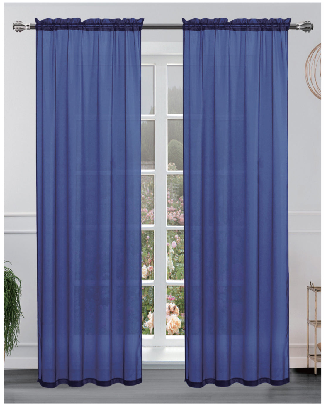 Hollywood 8 grommets solid sheer panel 84 inches