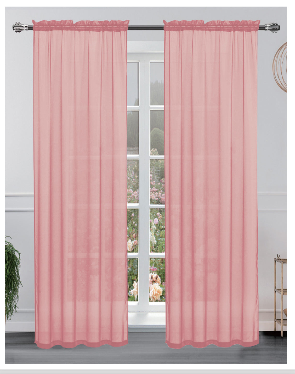 Hollywood 8 grommets solid sheer panel 84 inches