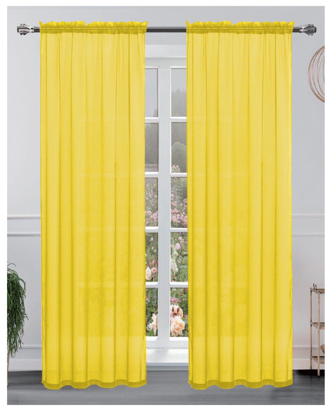 Hollywood 8 grommets solid sheer panel 84 inches