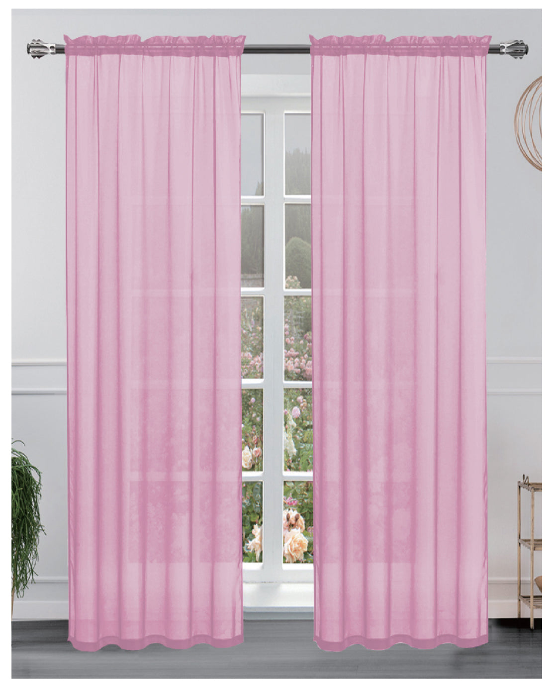 Hollywood 8 grommets solid sheer panel 84 inches