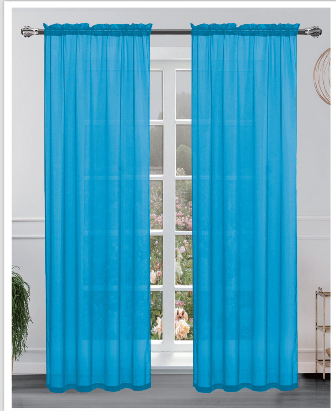 Hollywood 8 grommets solid sheer panel 84 inches