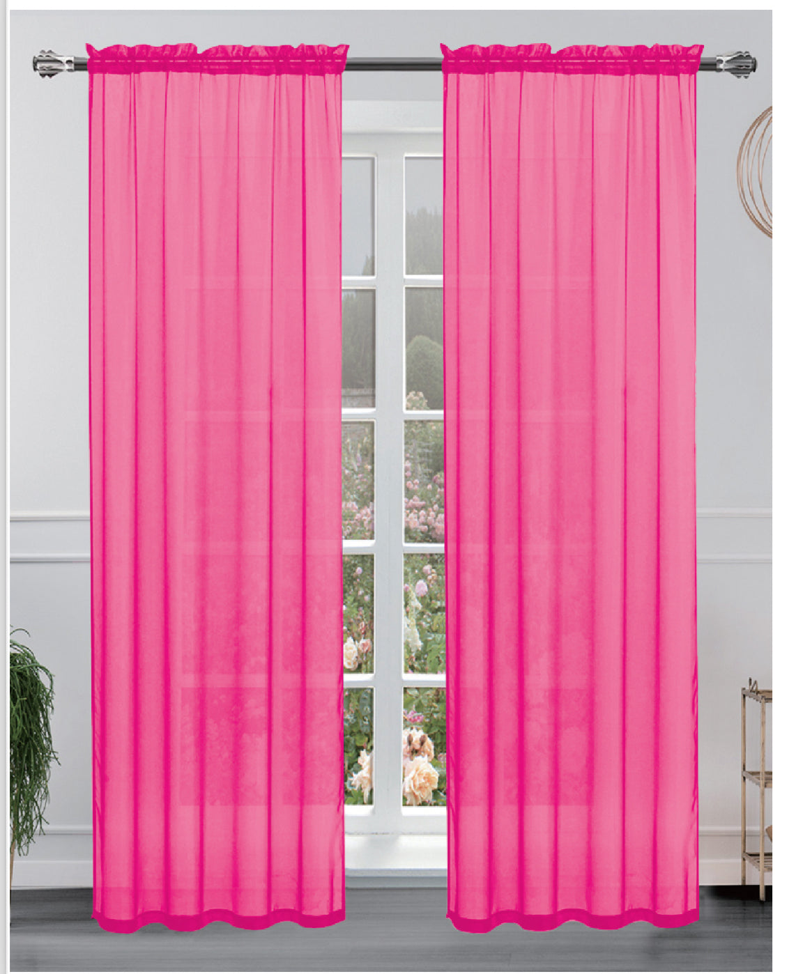 Hollywood 8 grommets solid sheer panel 84 inches