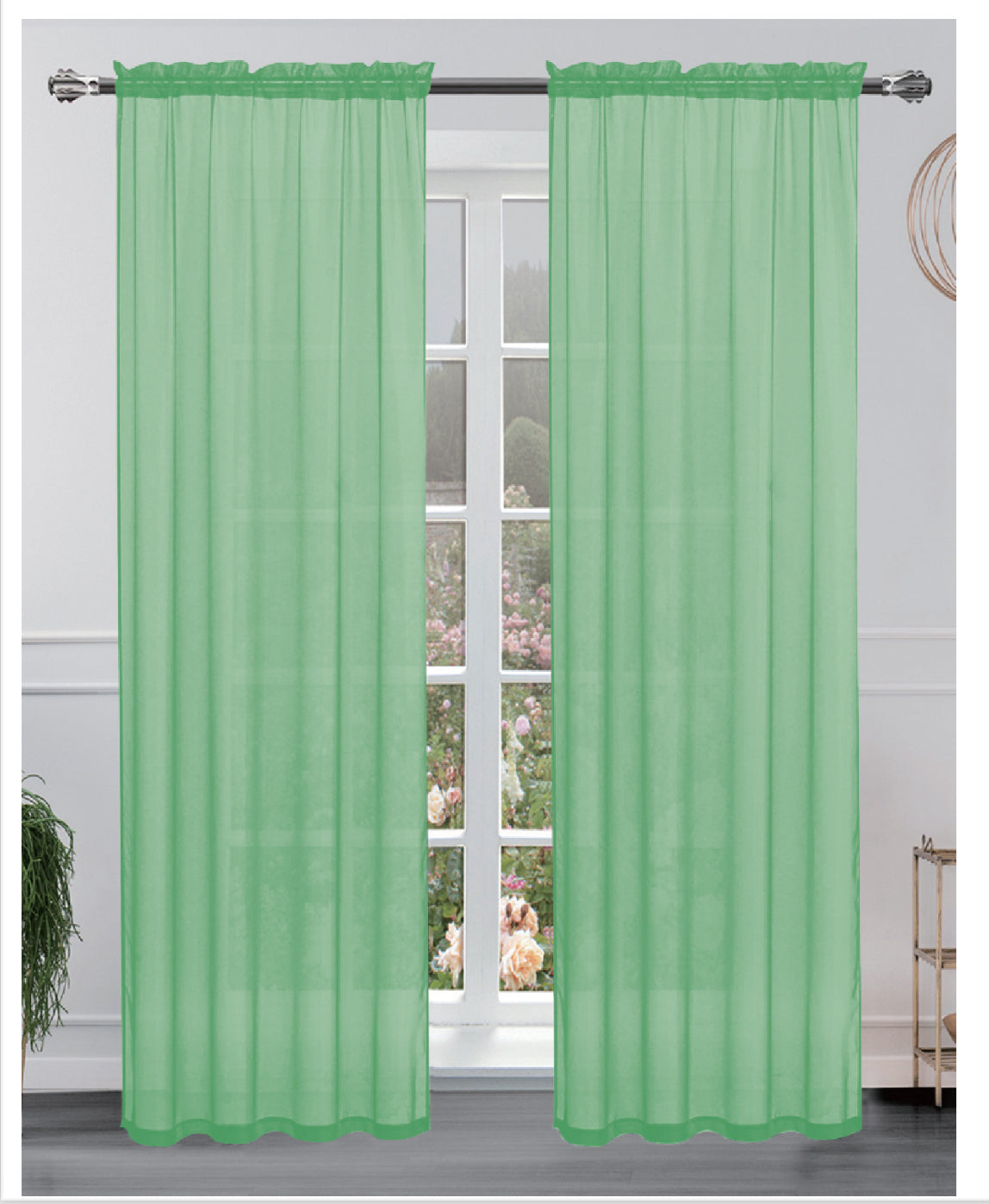 Hollywood 8 grommets solid sheer panel 84 inches