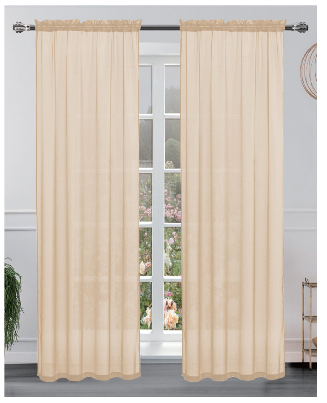 Hollywood 8 grommets solid sheer panel 84 inches
