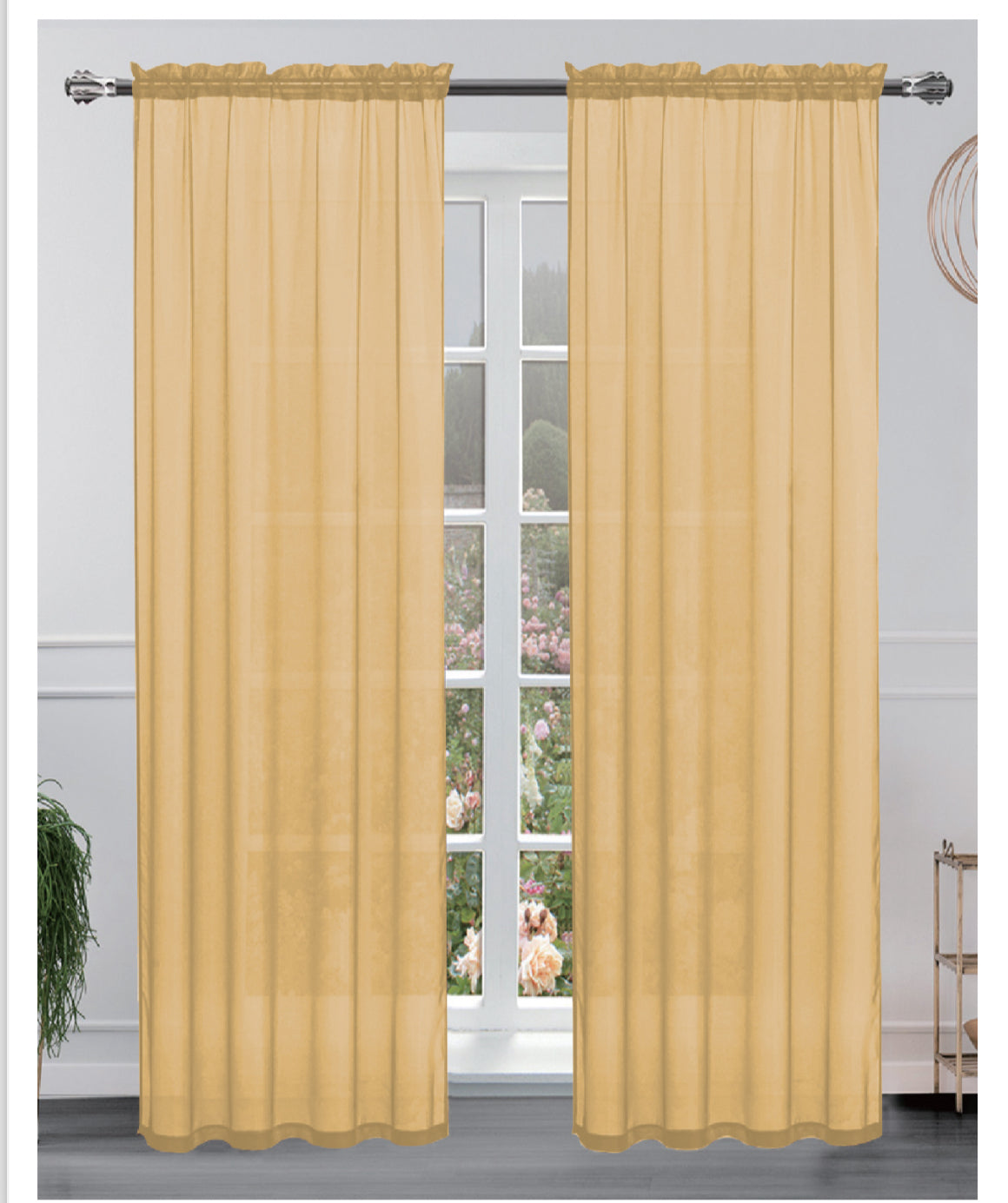 Hollywood 8 grommets solid sheer panel 84 inches