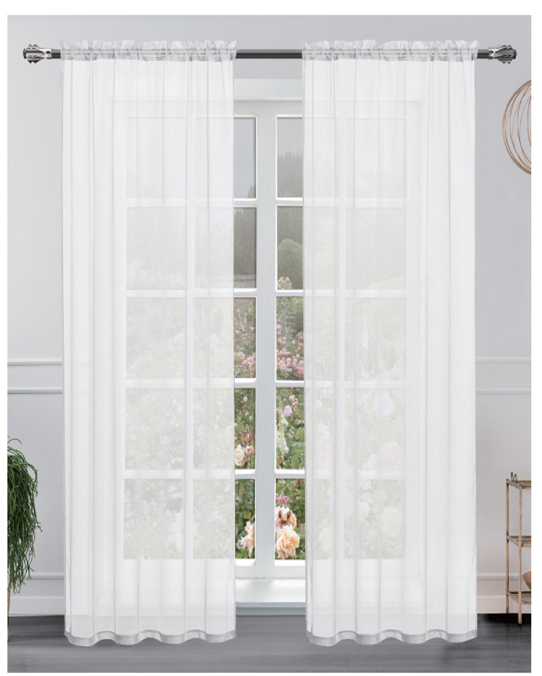 Hollywood 8 grommets solid sheer panel 84 inches