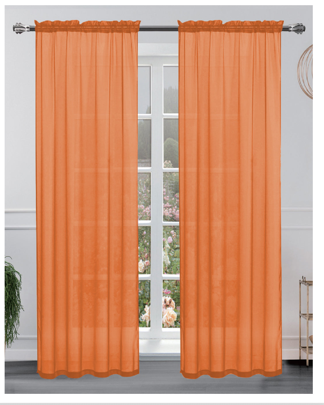 Hollywood 8 grommets solid sheer panel 84 inches