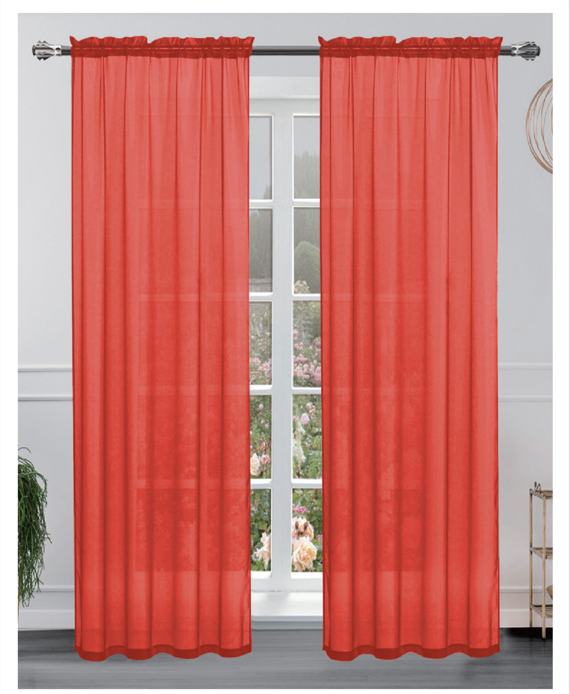 Hollywood 8 grommets solid sheer panel 84 inches