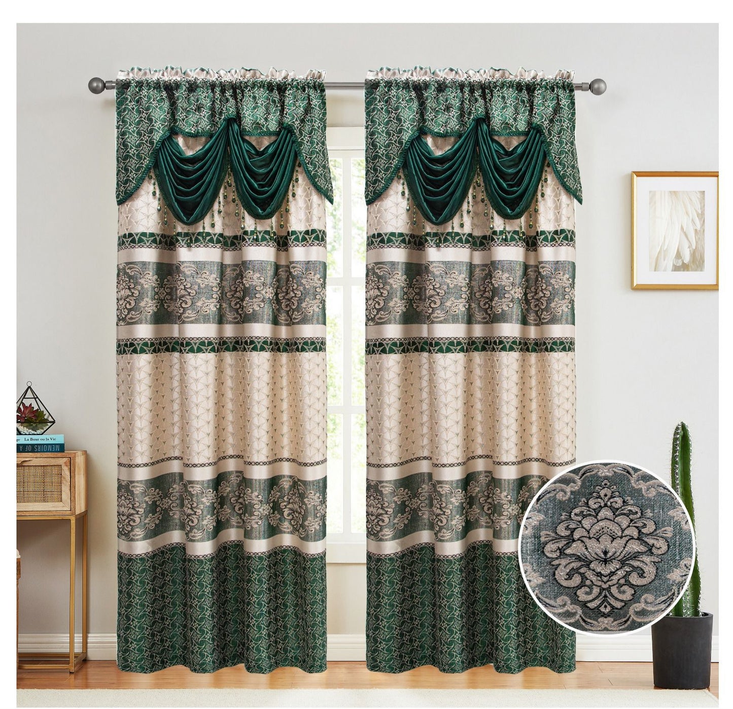 Judy Jacquard Panel With Valance 54x84