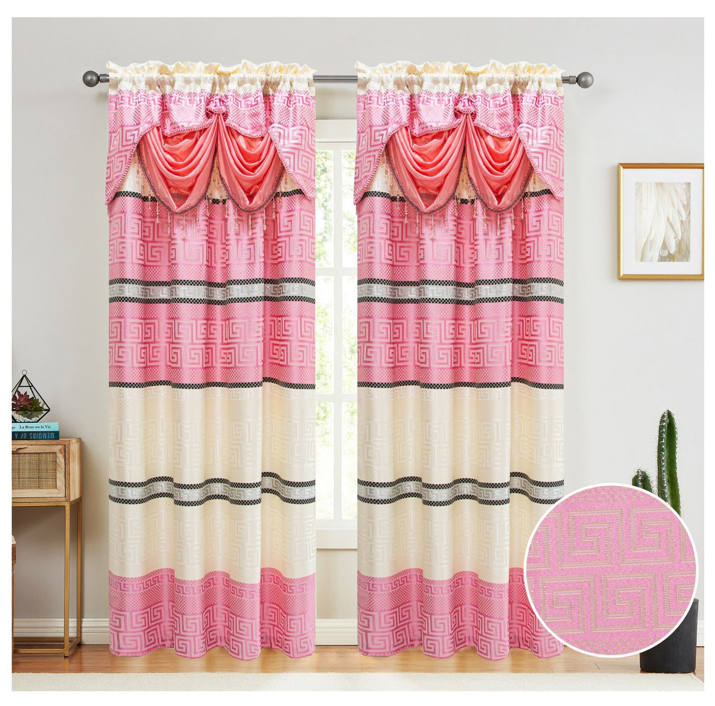 ANNA Jacquard Panel With Valance 54x84