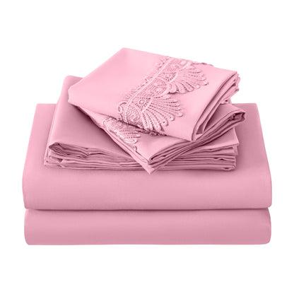 Elegant Comfort Lace 6Pcs  Sheet Set