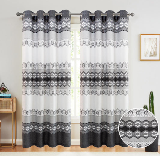 Berverly printed grommet curtain 54x84