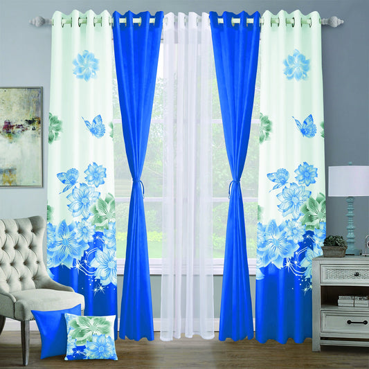 9pcs Grand Diva Window Curtains Set