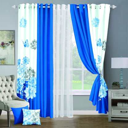 9pcs Grand Diva Window Curtains Set