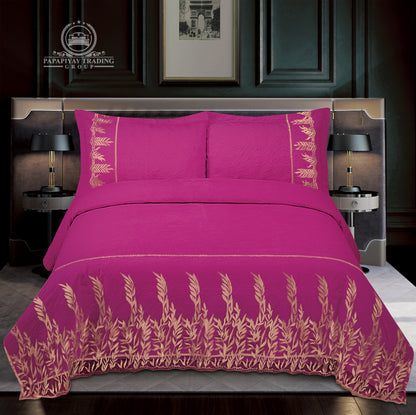 4Pcs Luxury Velvet Bedspread
