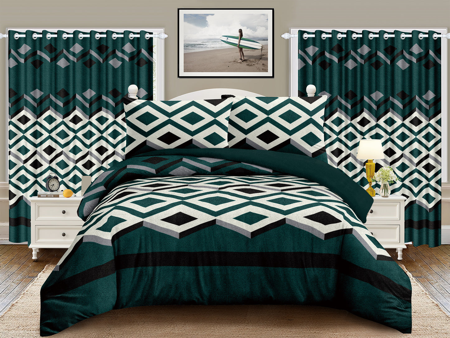 5 PC Borrego With Matching Curtains