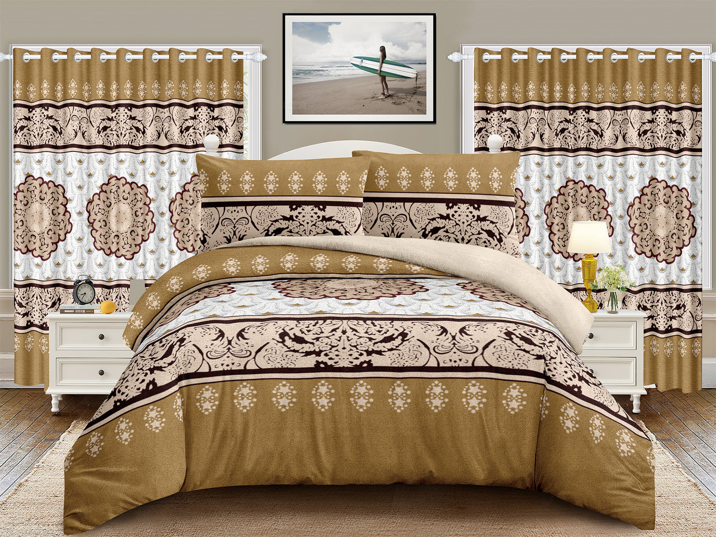 5 PC Borrego With Matching Curtains