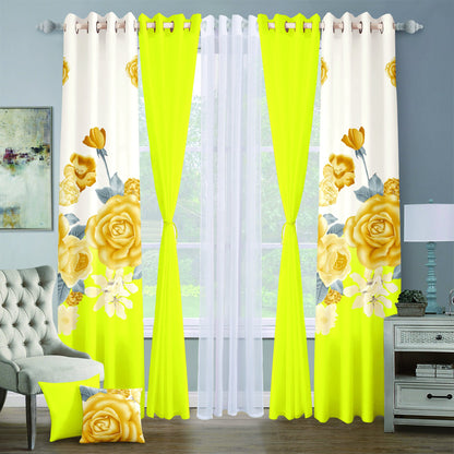 9pcs Grand Diva Window Curtains Set